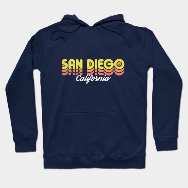 Retro San Diego California Hoodie by rojakdesigns